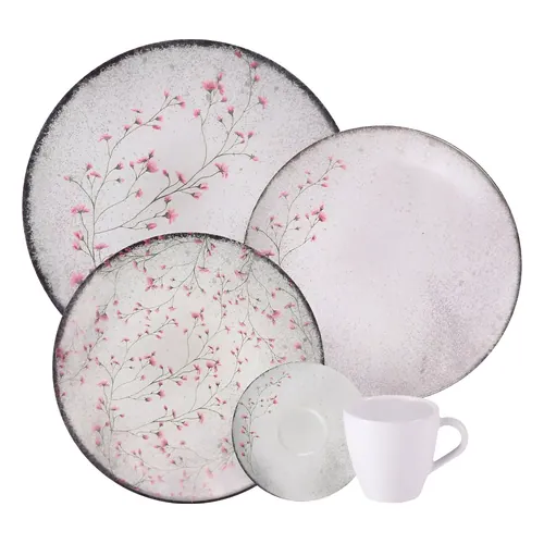 Aparelho de Jantar Tramontina Floralis Porcelana 20 Peças