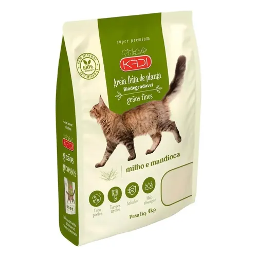Areia Higiênica Kadi Grãos Finos 4 kg