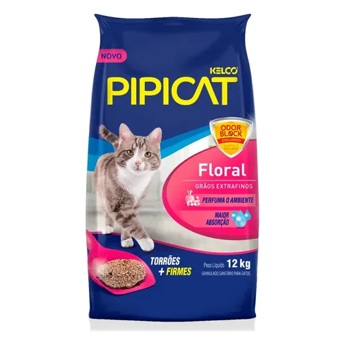 Areia Sanitária Pipicat Floral 12 kg