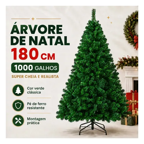 Árvore de Natal Atelier Enovelada 1,80 m com 1000 Galhos