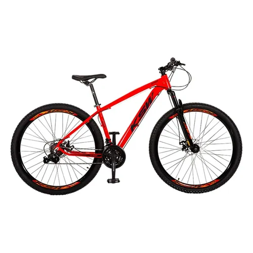 Bicicleta aro 29 KSW XLT 100 vermelha e preta