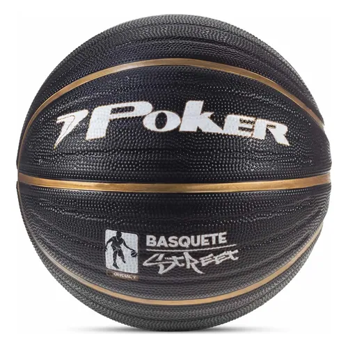 Bola de basquete Poker Street preta e dourada