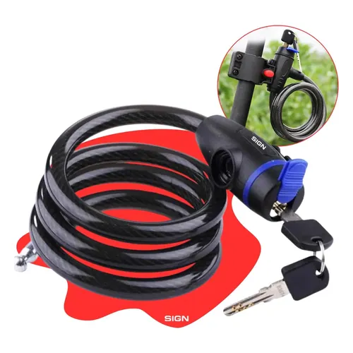 Cadeado de Bicicleta Sign 0086 com Chave e Suporte