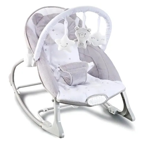 Cadeira de Descanso Musical Maxi Baby Polar, cinza e branco