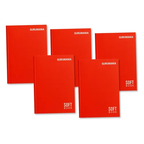 Kit 5 Cadernos Brochura 1/4 Gurumania Capa Dura 48 Folhas Vermelho