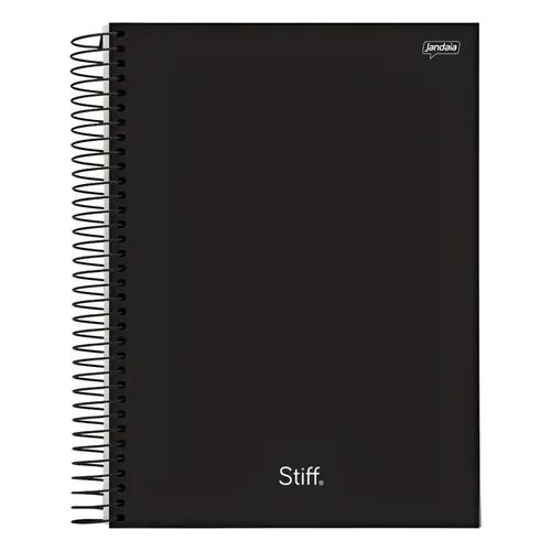 Caderno Universitário Jandaia Stiff 10 Matérias 160 Folhas Preto