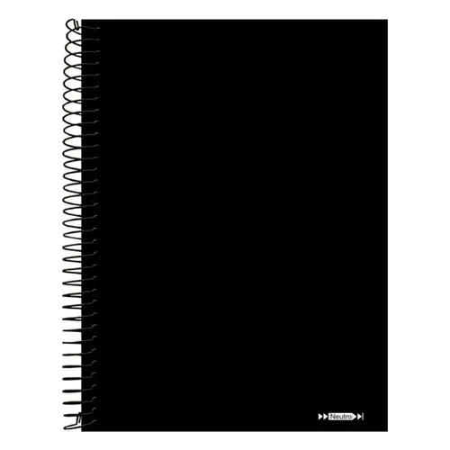 Caderno Universitário Tamoio Neutro Capa Dura 1 Matéria 96 Folhas Preto