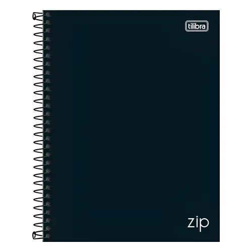 Caderno Universitário Tilibra Zip Capa Dura 1 Matéria 80 Folhas Preto