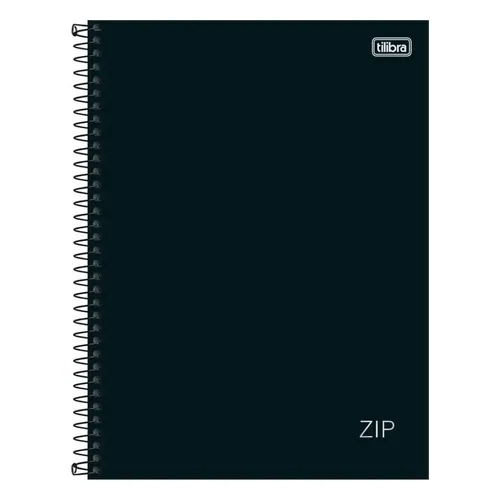 Caderno Universitário Tilibra Zip Capa Dura 10 Matérias 160 Folhas Preto