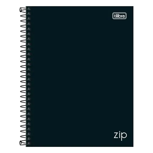 Caderno Universitário Tilibra Zip Capa Dura 20 Matérias 320 Folhas Preto