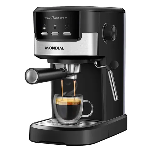 Cafeteira Espresso Mondial Dolce Crema C-21-E-CNP preta e inox