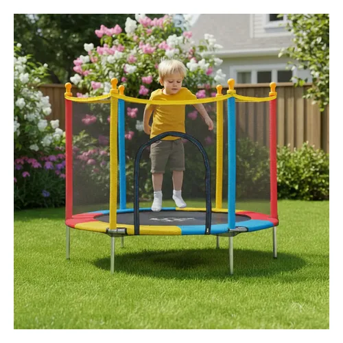 Cama Elástica JustFun 1,40 m com Rede de Proteção (Colorida)
