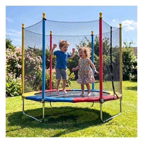 Cama Elástica JustFun 1,80 m com Rede de Proteção (Colorida)