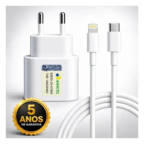 Carregador de parede DTimp 30 W R-F30W USB-C com cabo branco