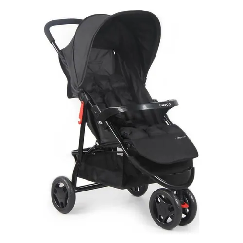 Carrinho de Bebê Cosco Kids Toffy, de 3 rodas, preto