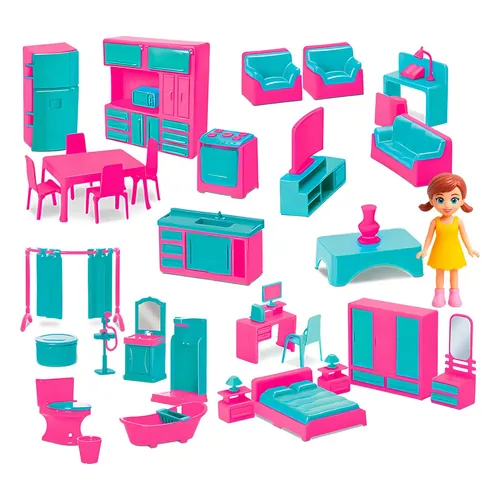Kit Judy Home Casinha Completa com Boneca Judy (Samba Toys)
