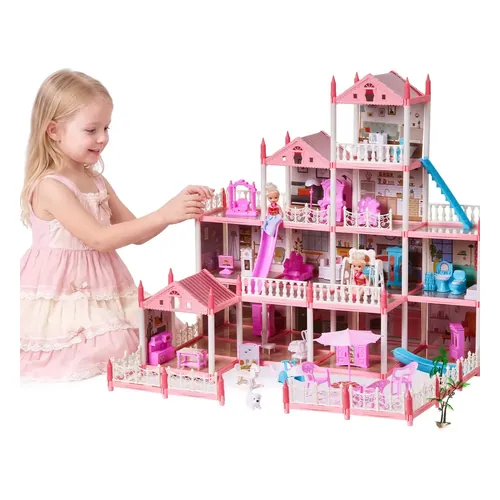 Casa de Boneca MoveBrinca 4 Andares com Luzes LED e 14 Ambientes