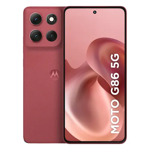Smartphone Motorola Moto G86 5G vermelho, frente e verso