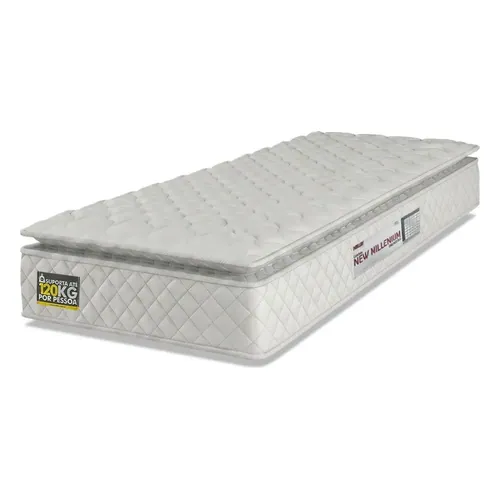 Colchão Solteiro Hellen Millenium D33 Pillow Top Branco 88 x 188 x 19 cm