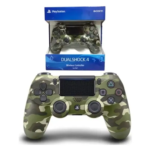 Controle sem fio para PS4 verde camuflado, anunciado como Sony