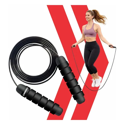 Corda de Pular Rubber Fit Speed Rope Rolamento Cabo de Aço