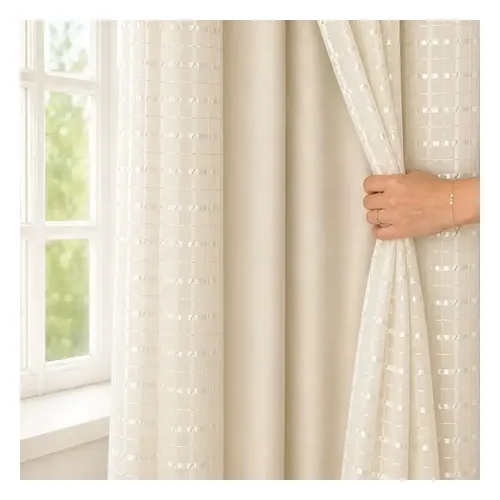 Cortina Blackout Hiperplast de PVC com Voil 2,8 x 2,3 m Bege