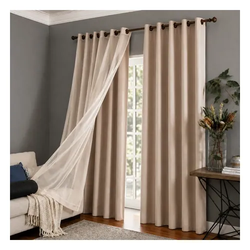 Cortina Blackout Ravatex de PVC com Voil 2,8 x 2,3 m Avelã