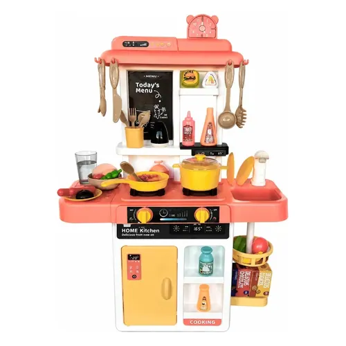 Cozinha de Brinquedo Brinq Kids BQ061 com Acessórios, Som e Torneira
