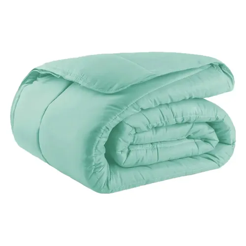 Edredom Texfine Casal Queen Micropercal 400 Fios Dupla Face Verde Água