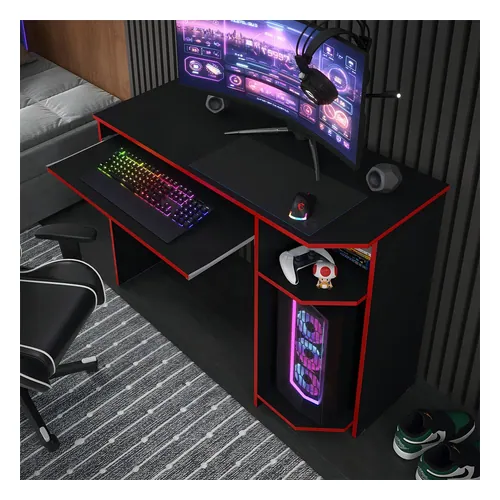 Escrivaninha IME Móveis Gamer 4040 90 cm com Suporte de Teclado e CPU
