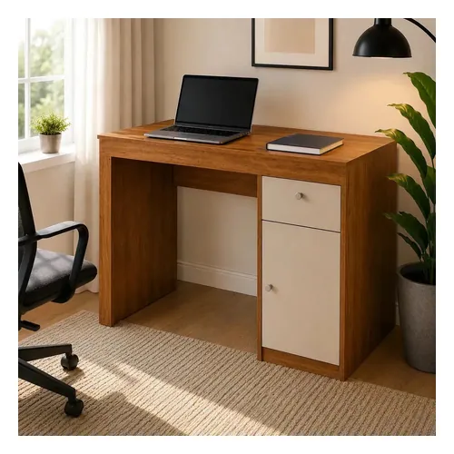 Escrivaninha TrioCasa Home Office 108 cm com Porta e Gaveta