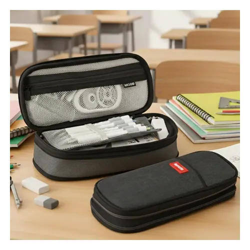 Estojo Box Calmfy Expansível 2 Compartimentos 100 Lápis Preto