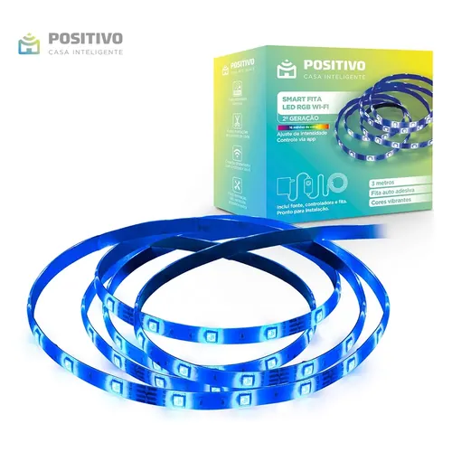 Fita de LED Positivo Casa Inteligente Smart RGB Wi-Fi 3 m