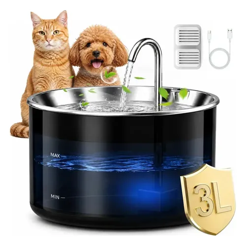 Fonte de Água Linlight Inox 3 L com Filtragem em 4 Níveis