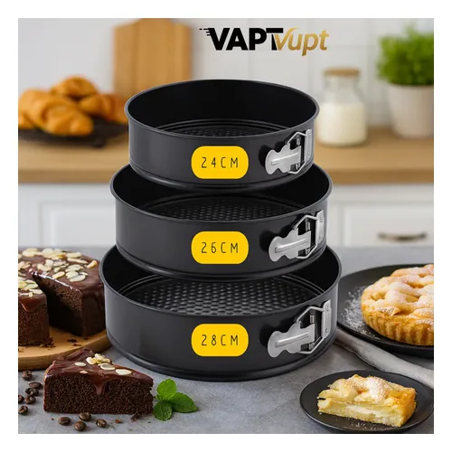 Kit 3 Formas com Fundo Removível Antiaderente para Bolo e Torta Vapt Vupt