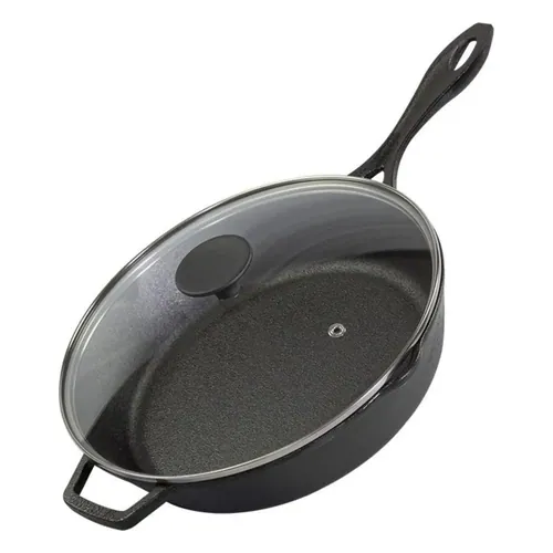 Frigideira de Ferro Fundido Santana Líder 28 cm com Tampa de Vidro