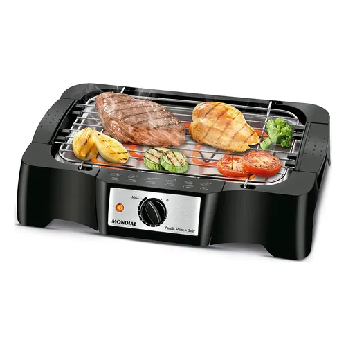 Churrasqueira elétrica Mondial Pratic Steak & Grill II CH-07 preta com grelha
