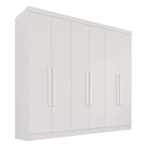 Guarda-roupa Casal Espresso Móveis França 6 Portas 2 Gavetas Branco