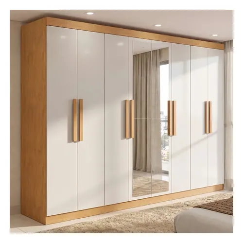 Guarda-roupa Móveis Lopas Easy Slim 8 Portas com 2 Espelhos