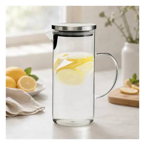 Jarra de Vidro Borossilicato 1,4 L com Tampa Inox Class Home