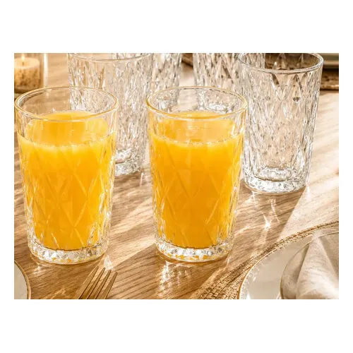 Jogo 6 Copos de Vidro SóLar Diamond 400 mL