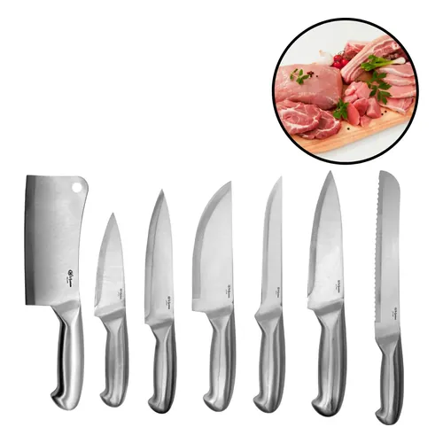 Jogo de Facas Bacana Decor Texas 7 Peças Aço Inox Inteiriço