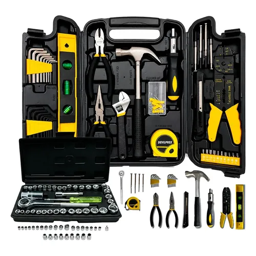 Kit de Ferramentas Devilprex 129 Peças com Jogo de Soquetes