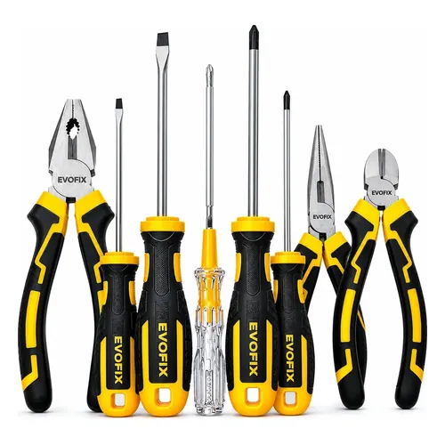 Kit de Ferramentas Evofix 8 Peças com Alicates e Testador