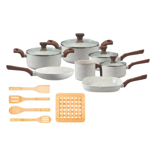 Jogo de Panelas Indução Mimo Style Pratic Cook 12 Peças Mármol
