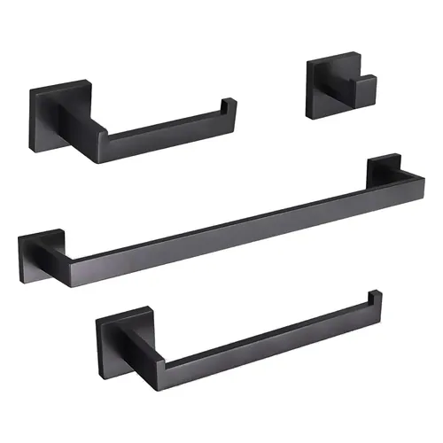 Kit de Banheiro Dalvox Linha Luxo Preto Fosco 4 Peças