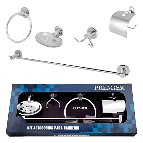 Kit de Acessórios para Banheiro Premier Stander 5 Peças