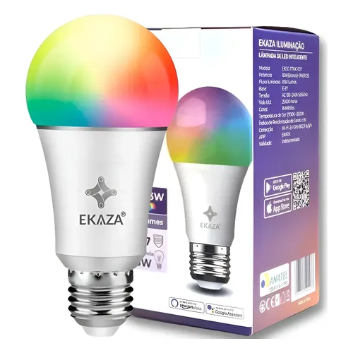 Lâmpada Inteligente Wi-Fi Ekaza EKHM-T609 RGB A60 E27