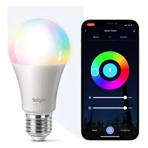 Lâmpada Inteligente Wi-Fi Elgin Smart Color 10 W RGB E27