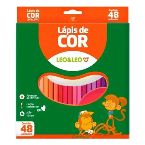 Kit Lápis de Cor Leo e Leo 48 Lápis
